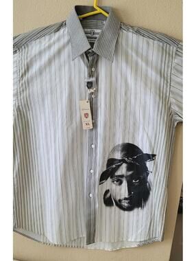 Vintage Button Up Shirt Tupac Image VERY RARE. New With Tags. Sized XL Bare Fox